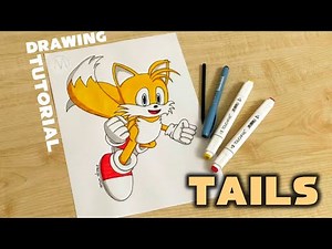 How to draw Sonic characters Tails / How to draw Tails flying