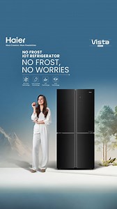 Haier No Frost IoT Refrigerator – A premium cooling experience that lasts. With Multi Airflow for even cooling, it retains freshness for hours without power. No frost means no ice on sides – just clean, precise cooling exactly where it’s needed. #Haier #MoreCreation #MorePossibilities #NoFrostIoTRefrigerator #NoFrostNoWorries | Haier