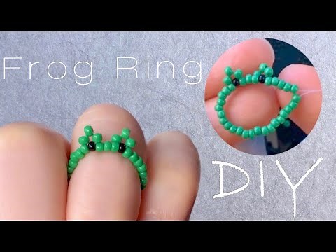 Beaded Frog Ring Tutorial: Seed Bead Frog Ring - Frog Beaded Ring