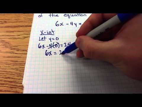 Finding the x and y intercepts of a standard form linear equation