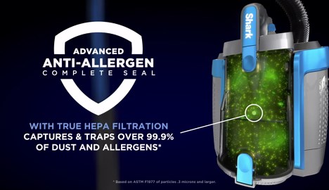 Shark ICZ362H Vertex Pro Powered Lift-Away Cordless Vacuum with IQ Display, DuoClean PowerFins, Includes Crevice Tool, Pet Multi-Tool & Anti-Allergen Dusting Brush, 60min Runtime, Electric Blue