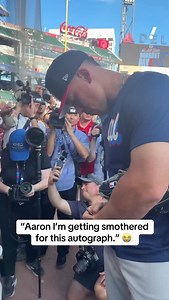Kid was risking it all for an #AaronJudge autograph 💔 #mlb #yankees #allstargame #atlanta #baseball #newyorkyankees | Yahoo Sports