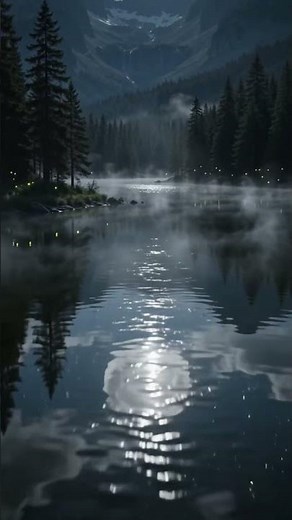 Full Moon Over Silent Lake | Moonlit Serenity in 4K