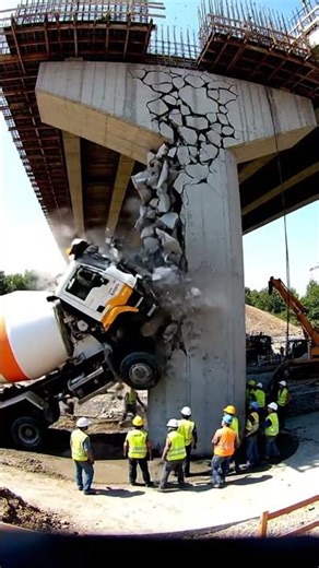 Realistic Bridge Collapse During Concrete Work | Construction Site Accident Simulation