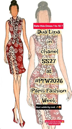 How to draw Red Dress?|DuaLipa #art #drawing #fashion #satisfying #shorts #viral #style #design #fpy