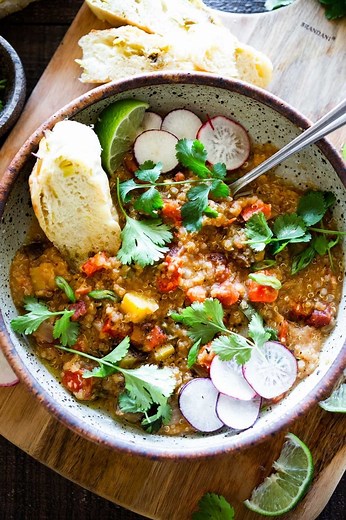 Moroccan Lentil Quinoa Soup
