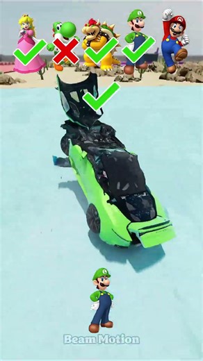 Mario Cars Jump Challenge - BeamNG.Drive #shorts #mario #SuperMarioGalaxyMovie