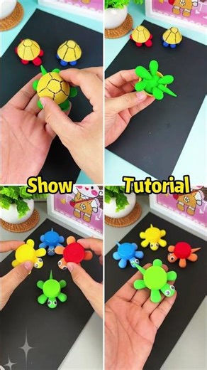 Cute turtle craft! You can use egg trays or bottle caps to make shell#diy #craft#diyideas#easycraft