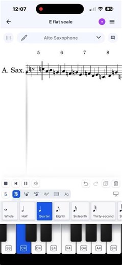 Concert E♭ scale in thirds Alto sax