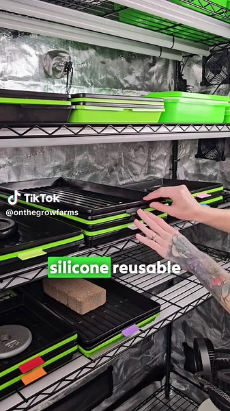 🌱 Why we enjoy growing microgreens indoors using a simple vertical tray-and-rack setup with our Silicone Reusable Grow Medium 👀 We like how clean it keeps our grow space and home. It also makes managing fertilizer easier since the medium is inert (contains no nutrients), and it helps us see what’s happening during each stage of growth. After harvest, we clean and sanitize the medium, then reuse it for the next grow. No need to buy new medium every couple of weeks or worry about storing bulky e