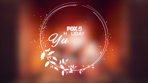 Christmas yule log: Cozy fireplace with music