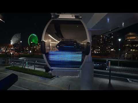 【4K前面展望】夜景輝く横浜みなとみらい！YOKOHAMA AIR CABIN都市型ロープウェイ　桜木町～運河パーク往復