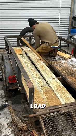 The process of replacing the wooden floorboards on a trailer. #TrailerRepair #WorkshopLife #HeavyDuty | Katie's Soles