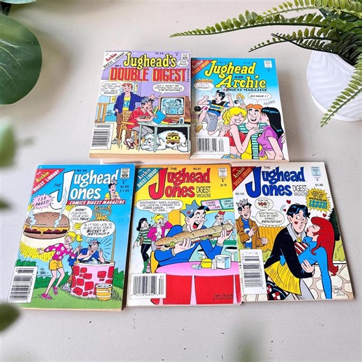 Vintage 1990s Jughead Digest Comic Lot of 5, Archie Digest Library & Double Digest, Book Bundle - Etsy