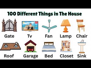 100 Things in the house | Home Objects in English | House Vocabulary | English for kids