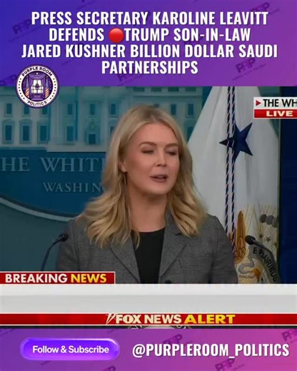 During a press briefing on October 1, 2025, White House Press Secretary Karoline Leavitt defended Jared Kushner’s involvement in government negotiations despite his billion-dollar private business partnerships with Middle Eastern countries, including Saudi Arabia. A reporter had questioned the propriety of Kushner’s dual role, noting his investment firm, Affinity Partners, received over $2.5 billion from Saudi Arabia, Qatar, and the UAE. Leavitt’s defense of Kushner Leavitt called the reporter’s