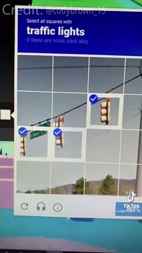 Crosswalks and traffic lights - Google captcha fail