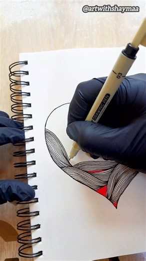 Meditative line art doodle | One line at a time ❤️ #lineart #zentangle #abstractart #stressrelief #reels #fblifestyle #doodles #calmart #drawing #meditativeart #art #tangled #artwork | Art with shaymaa