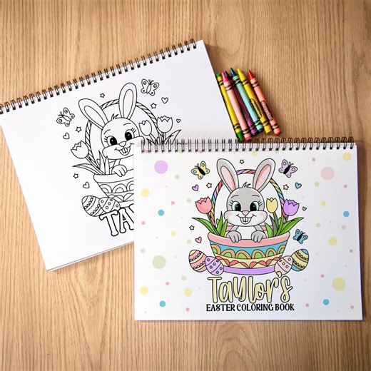 Personalized Easter Spring Coloring Book, Kids Bunny Color Books With Name, Basket Stuffers Party Favor Gift, Boys & Girls Color Books - Etsy