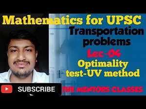 Transportation problems | UV method| MODI method |optimality test in Transportation problems