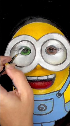 Bob the Minion Makeup Tutorial 🤓✨ #illusionmakeup #minions #crazymakeup #makeuptutorial #NewMusic