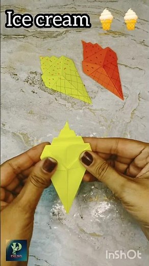How to Make Origami Paper Ice Cream | Easy Summer Craft Tutorial | Pallavi's Art Space