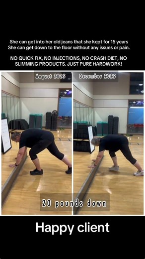 Happy client happy trainer. Pure HARDWORK! No injections, no crashed diet. No slimming products