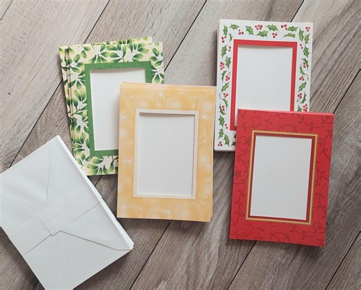 Set of 23 Holiday Greeting Cards and Envelopes With Photo Window - Etsy