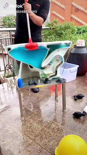 Washing Machine Operation Demonstration in Outdoor Setting