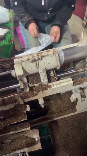 the process of wrapping tobacco in plastic before selling using tools #construction #popular #shors