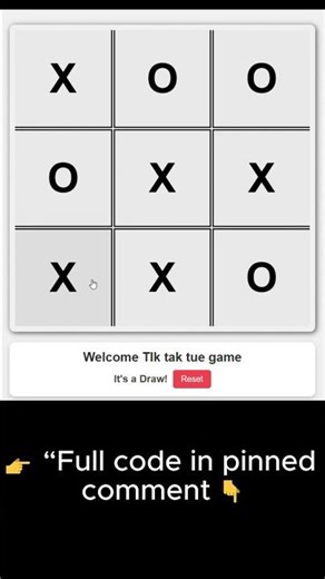 👉 Build Tic Tac Toe Game in 20 sec 😳🔥 #javascript #webdevelopment #coding #html #css #shorts #coding