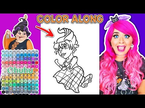 Color Mary Sanderson from Hocus Pocus with Me | Ohuhu Art Markers | COLOR ALONG WITH KIMMI