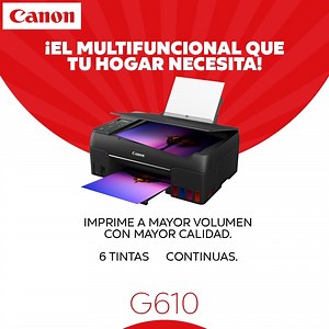 Escanea, imprime y lleva tus trabajos a otro nivel con el multifuncional G610. 🖨️ Ahorra mientras creces en la escuela o trabajo. | Canon