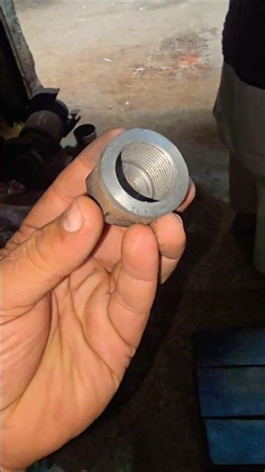 Iron Nut Machining | End Cap Forming on Lathe! 🔥#machine #ytshorts #viral #shorts #lathe #nut #short