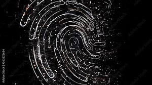 4k fingerprint scan identity security data encryption logo tag cloud;binary computer code.The Matrix binary text design animation;changing from zero to one digits;abstract tech background.
