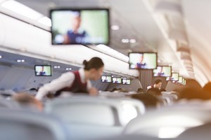 Woman in airplane threatens to pee in the plane aisle - pulls down her pants and squats