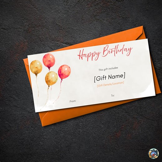 Birthday Gift Certificate Template, Editable Birthday Coupon, Printable Digital Animated Video, Instant Download PDF - Etsy