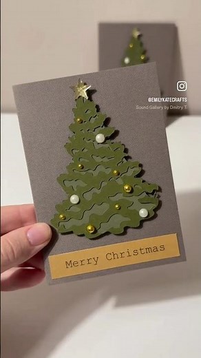 make a Christmas card with me | simple DIY Christmas card tutorial | easy Christmas tree card craft