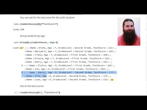 Organizing Data as Lists and Associations in Wolfram Language
