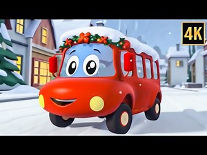 Wheels on the Christmas Bus Go Round & Round - Christmas Bus Ride Songs for Kids - Videos For Kids