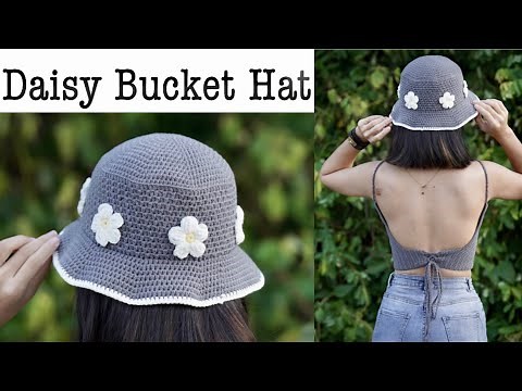 Easy Crochet Daisy Summer Bucket Hat Tutorial 🌸| Daisy Summer Hat DIY