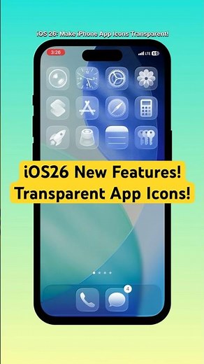 iOS 26: Make iPhone App Icons Transparent! #ios26 #iphone #shorts
