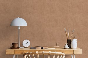 Papier peint intissé Nomade uni trait orange | Leroy Merlin