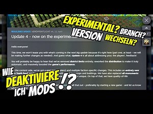 Timberborn MODs deinstallieren und Versionen (Branches) wechseln - Experimental