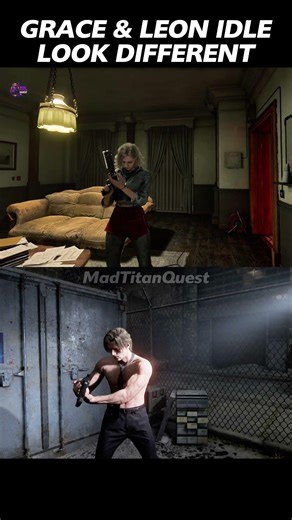 Grace vs Leon Idle Animation 👀 #residentevil #leonkennedy #shorts #re9 #graceashcroft