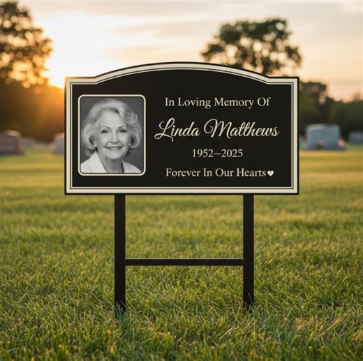 Custom Memorial Yard Sign, Personalized in Loving Memory Grave Marker With Photo - Etsy