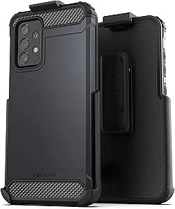 Encased Samsung A52 Belt Clip Holster Case (Scorpio Armor) Protective Rugged Phone Cover with Holder for Galaxy A52 4G/5G (Graphite Gray)