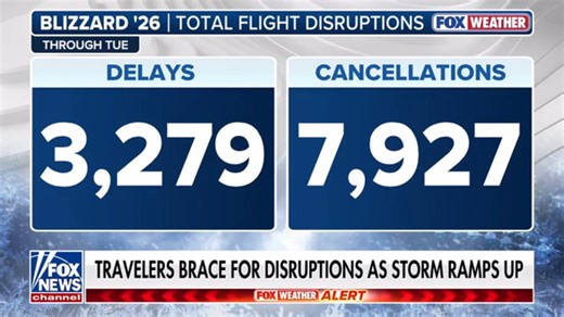 Major winter storm causes over 10,000 flight disruptions across the US