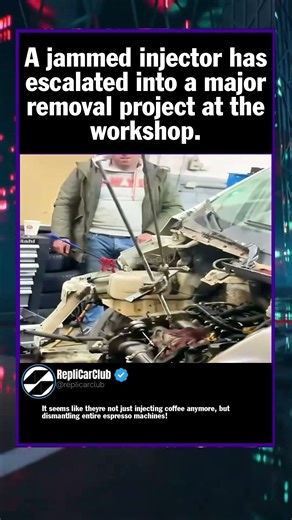 A jammed injector has escalated into a major removal project at the workshop.