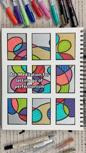 intuitive scribbling in a grid to set your mind freeee 🪄🧠